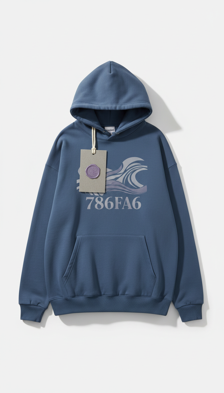 Storm Blue Oversized Graphic Hoodie