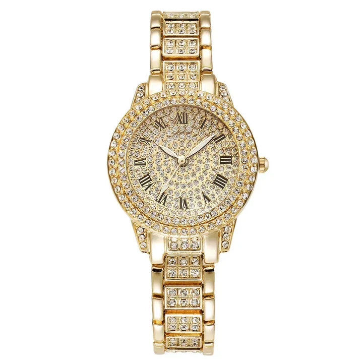 GlamourSpark Diamond: Luxe Alloy Bracelet Watch for Women - The Watch Tower