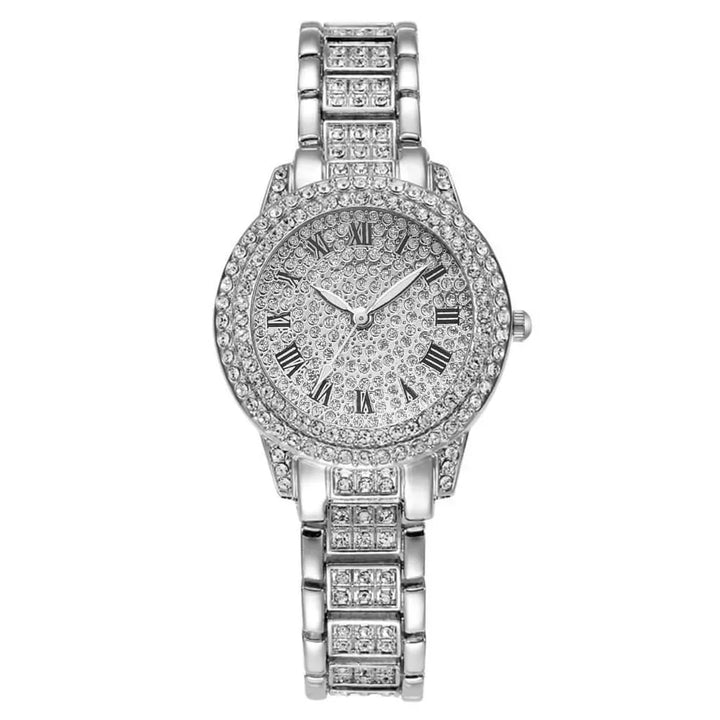 GlamourSpark Diamond: Luxe Alloy Bracelet Watch for Women - The Watch Tower