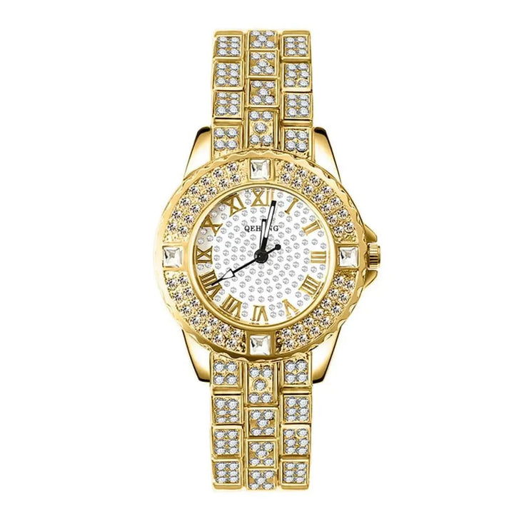 GlamourSpark Diamond: Luxe Alloy Bracelet Watch for Women - The Watch Tower