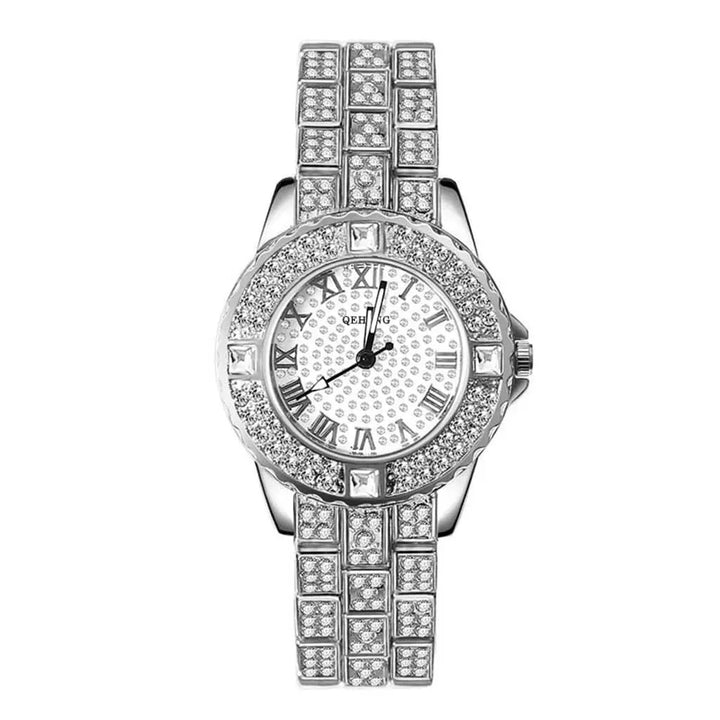 GlamourSpark Diamond: Luxe Alloy Bracelet Watch for Women - The Watch Tower