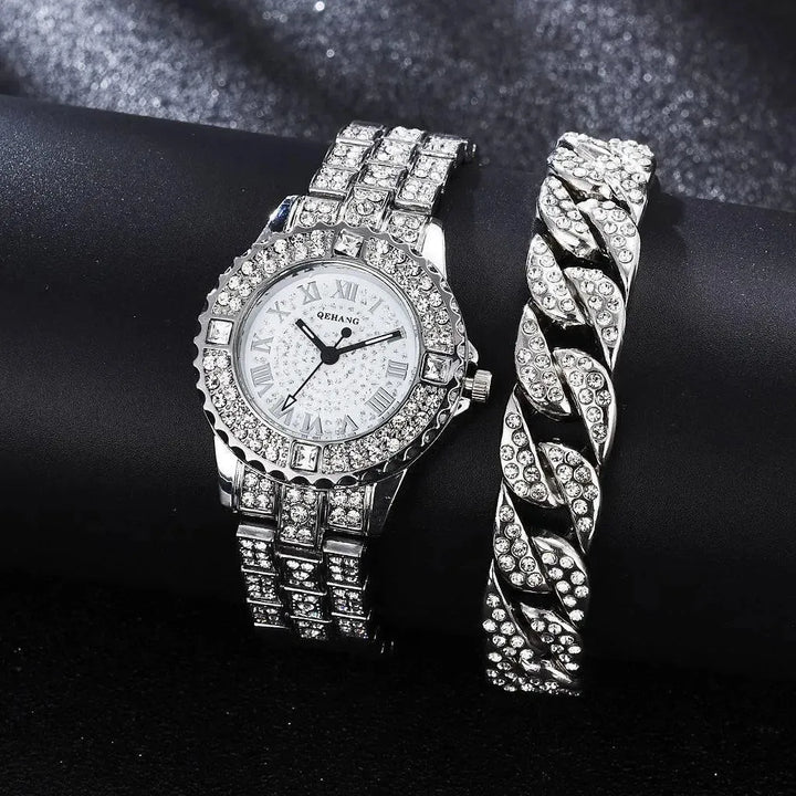 GlamourSpark Diamond: Luxe Alloy Bracelet Watch for Women - The Watch Tower