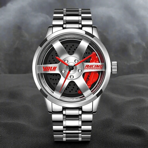 The Watch Tower Precision Quartz Wheel Watch: Stainless Steel Timepiece - The Watch Tower