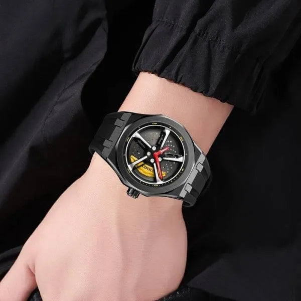 Wheel Caliper Watch Precision: Silicone Quartz Wheel-Inspired Watch - The Watch Tower