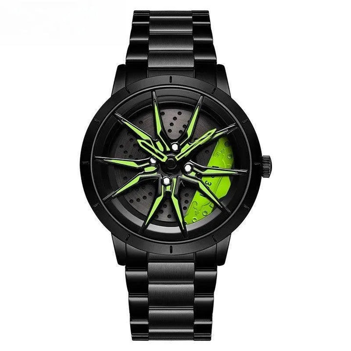 HubTune Elite: Stainless Steel Wheel Hub Stereo Quartz Watch - The Watch Tower