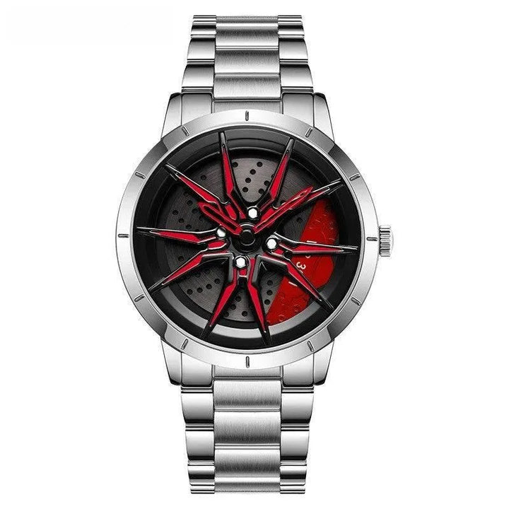 HubTune Elite: Stainless Steel Wheel Hub Stereo Quartz Watch - The Watch Tower