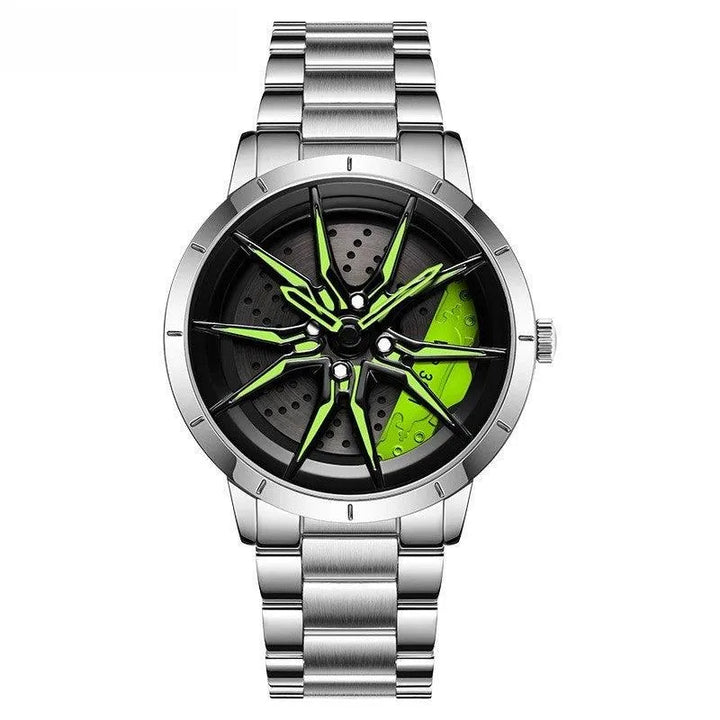 HubTune Elite: Stainless Steel Wheel Hub Stereo Quartz Watch - The Watch Tower