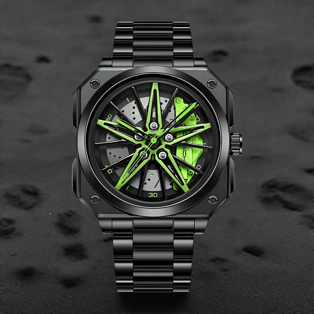 The Watch Tower Radiant Orbit: Luminous Steel Noctilucent Hub Watch - The Watch Tower