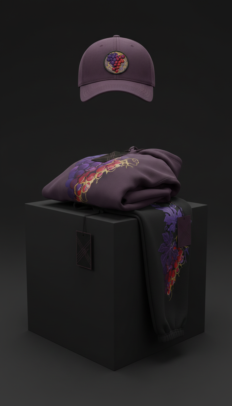 Bruised Grape embroidered hat
